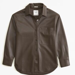 Abercrombie Oversized vegan leather shirt XS